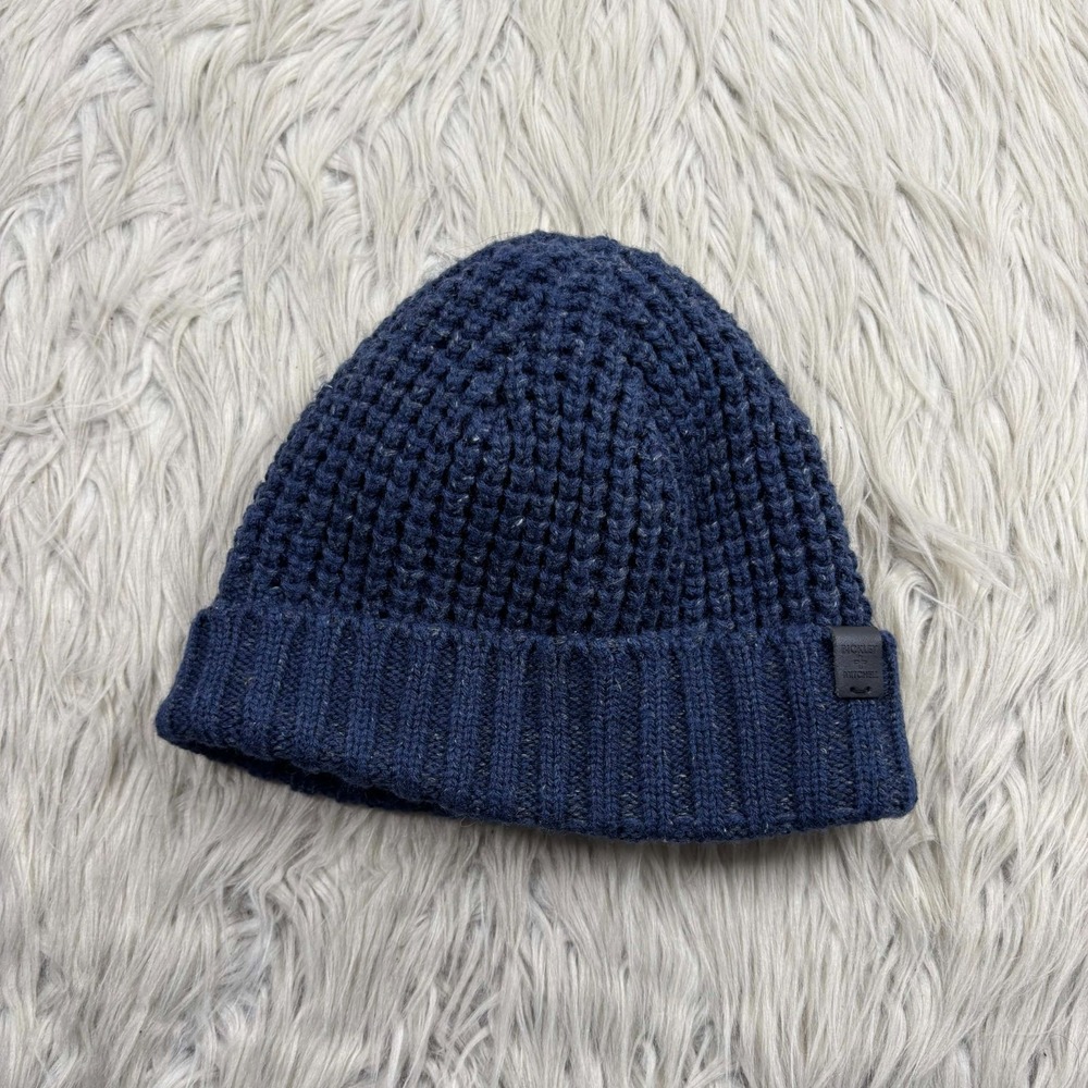 Bickley + Mitchell Women's OS‎ Blue Chunky Knit Fleece Lined Beanie Fisherman